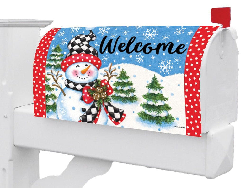 Checkered Snowman Mailbox Makeover