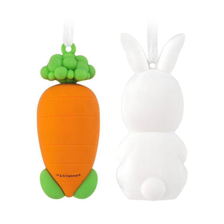 Bunny and Carrot Magnetic Hallmark Ornaments, Set of 2