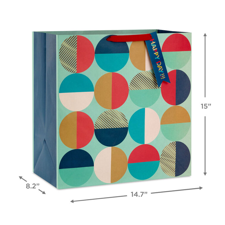 15" Modern Semi-Circles Extra-Deep Gift Bag