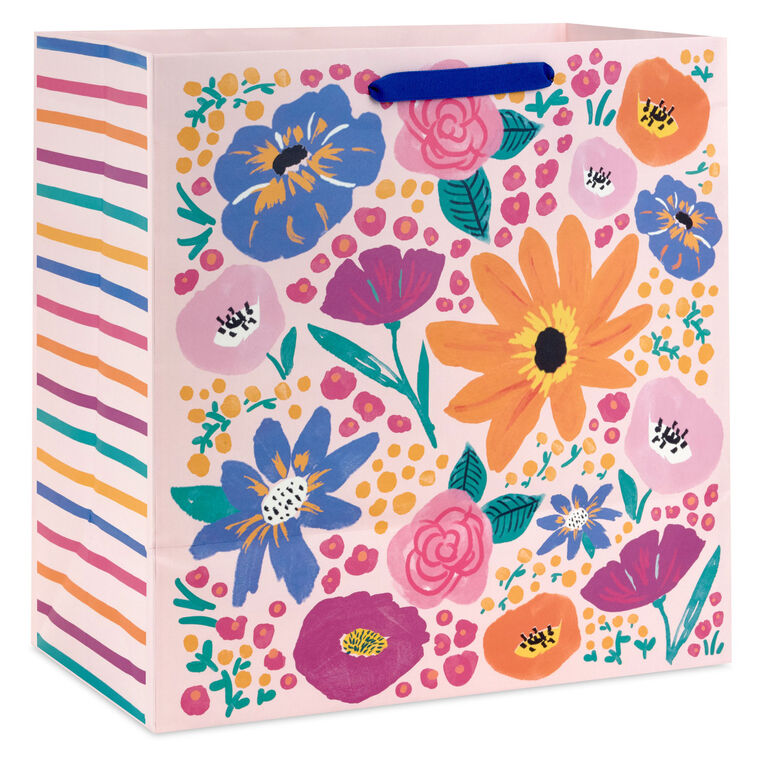 15" Pink Garden Floral Extra-Deep Gift Bag