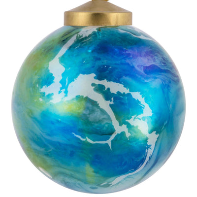 Signature Marbled Glass Hallmark Ornaments, Set of 6