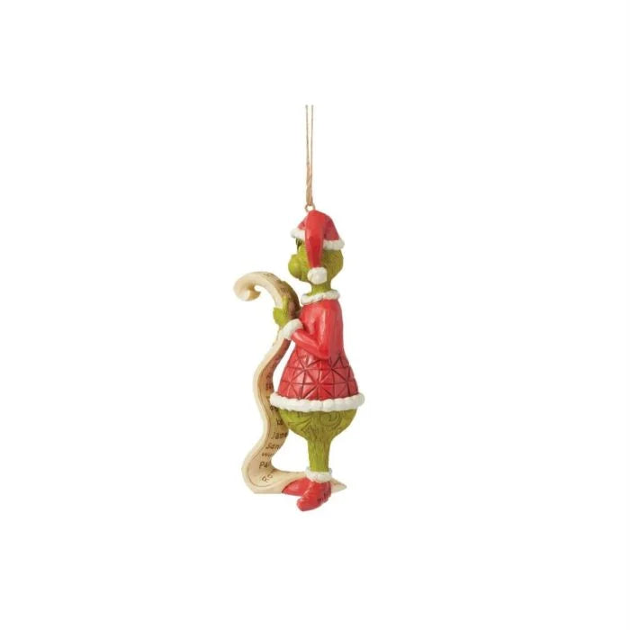 Grinch Holding Naughty List Ornament