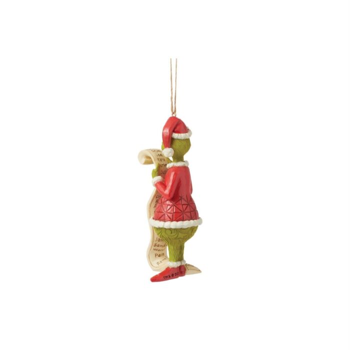 Grinch Holding Naughty List Ornament