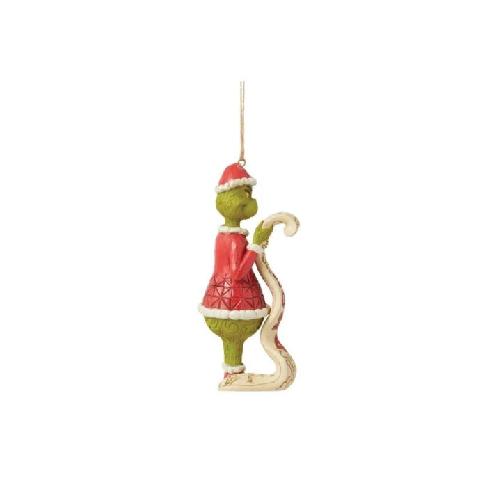 Grinch Holding Naughty List Ornament