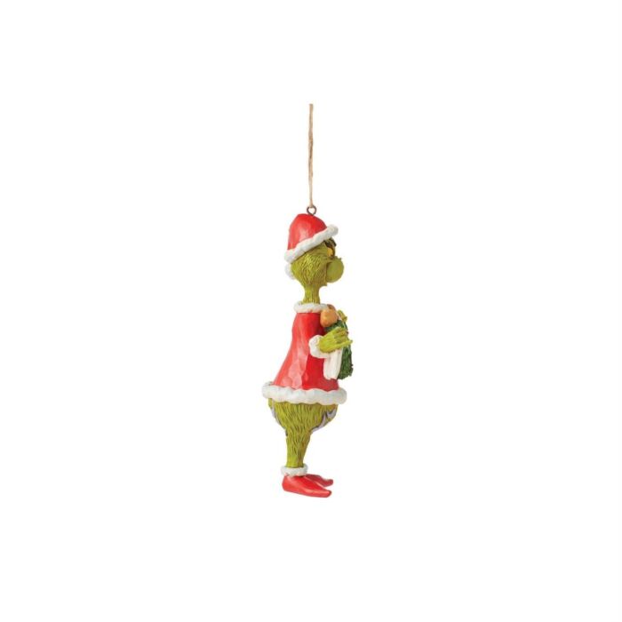 Grinch Holding Merry Christmas Banner Ornament