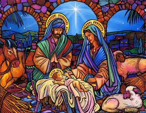 Stained Glass Nativity 500 pc