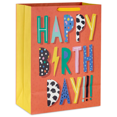 20" Electrifying Wishes on Red Jumbo Birthday Gift Bag