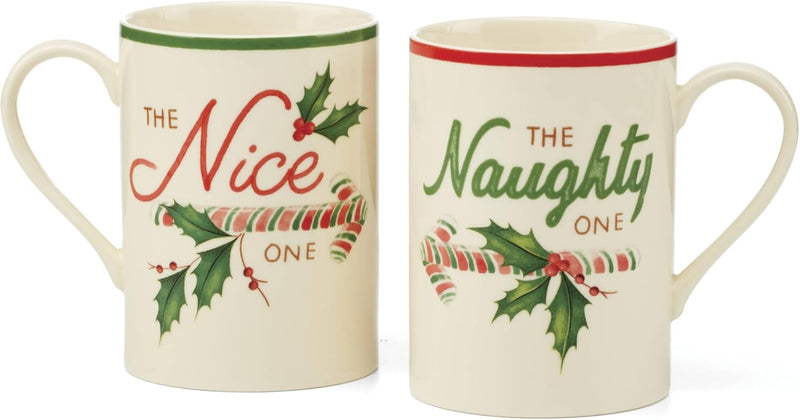 Holiday Naughty & Nice Mugs, Set of 2