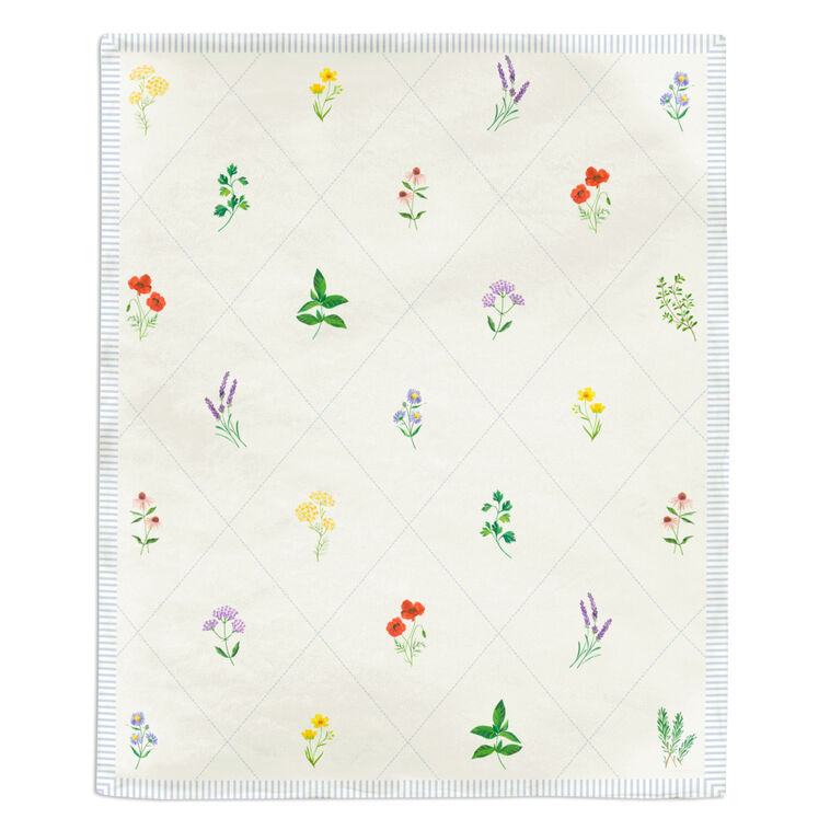 Wildflowers on Cream Diamonds Throw Blanket, 50x60