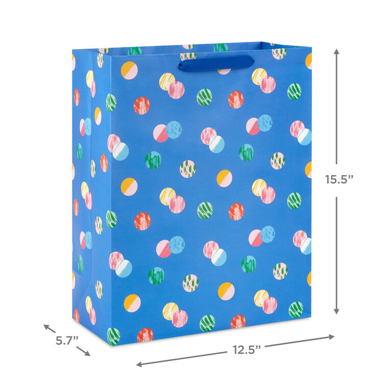 15.5" Playful Dots on Blue Extra-Large Gift Bag