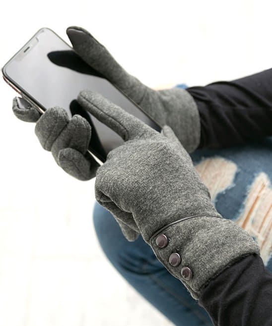 3 Button Ponte Texting Gloves