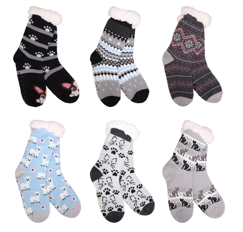 Paw Print Paradise Thermal Slipper Socks