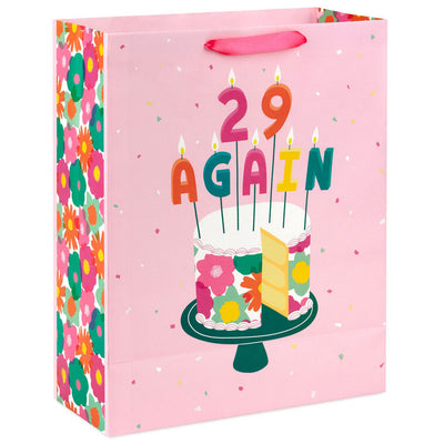 15.5" 29 Again Cake and Candles Extra-Large Birthday Gift Bag