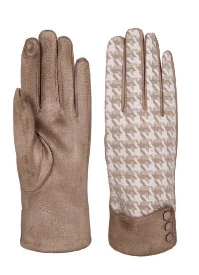 Houndstooth Fashion Texting Gloves