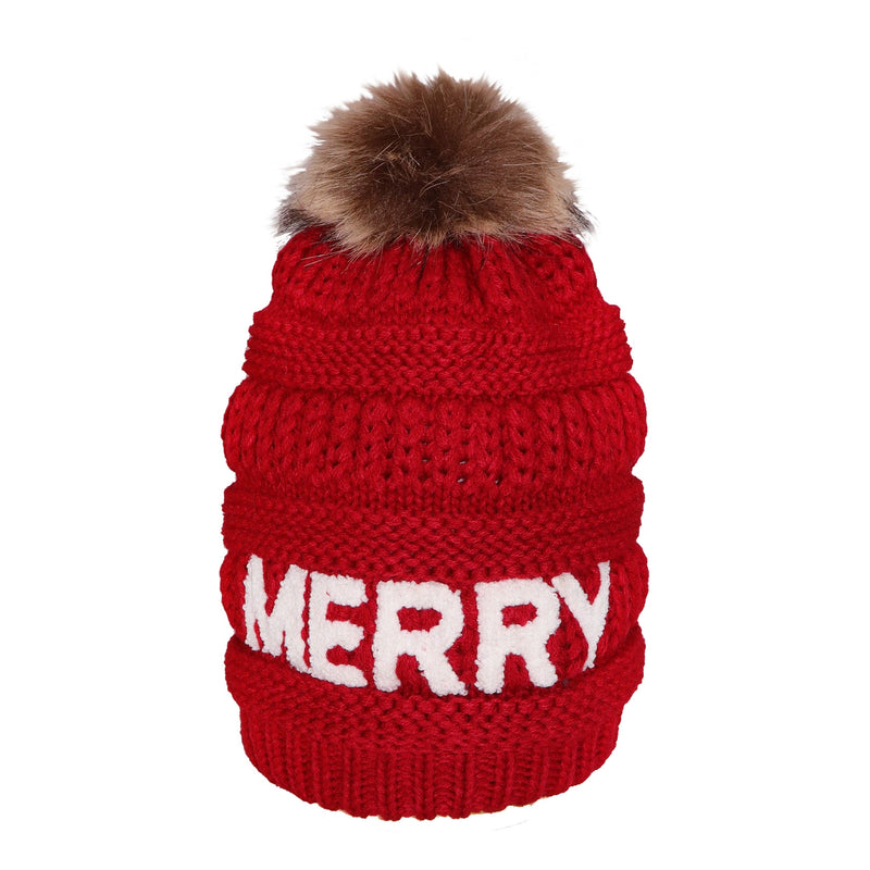 Candy Lane Merry Chenille Letter Sherpa Beanie