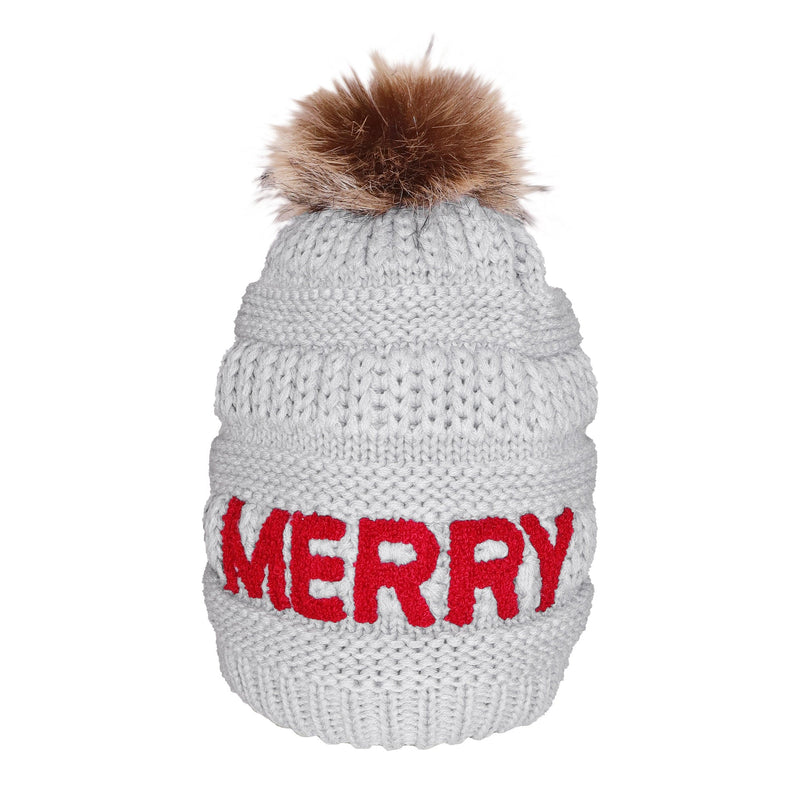 Candy Lane Merry Chenille Letter Sherpa Beanie