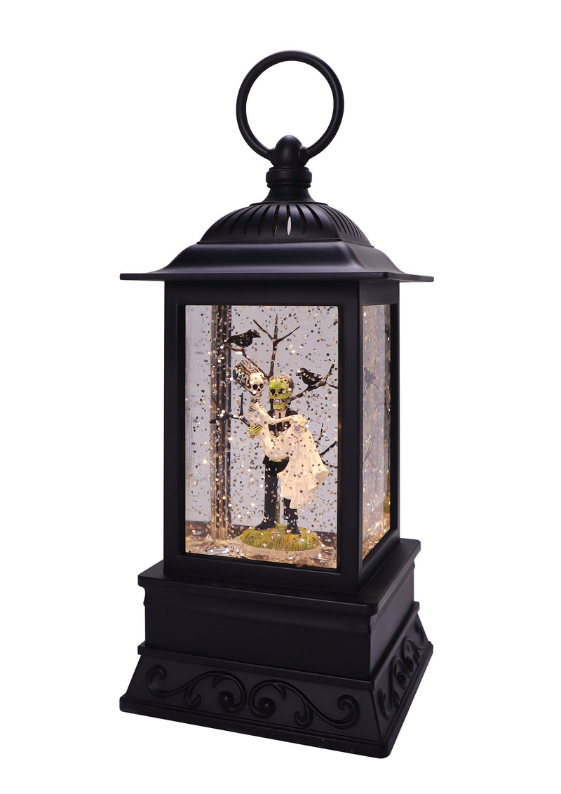 Frankenstein Bride & Groom Glitter Lantern 10.5"