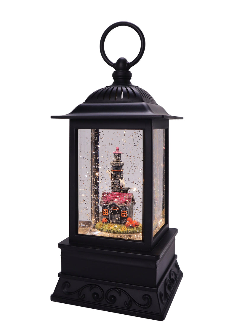 Haunted Hollow Homestead Glitter Lantern 10.5"