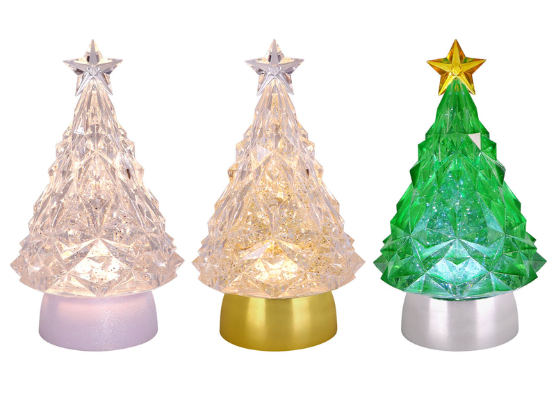 LED Blowing Glitter Trees  9"