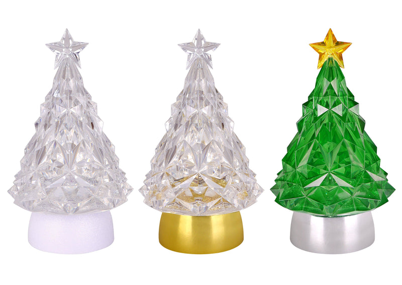 LED Blowing Glitter Trees  9"