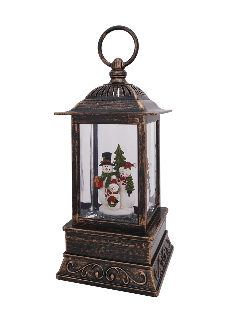 The Frosty Family Gathering Glitter Lantern 10.5"