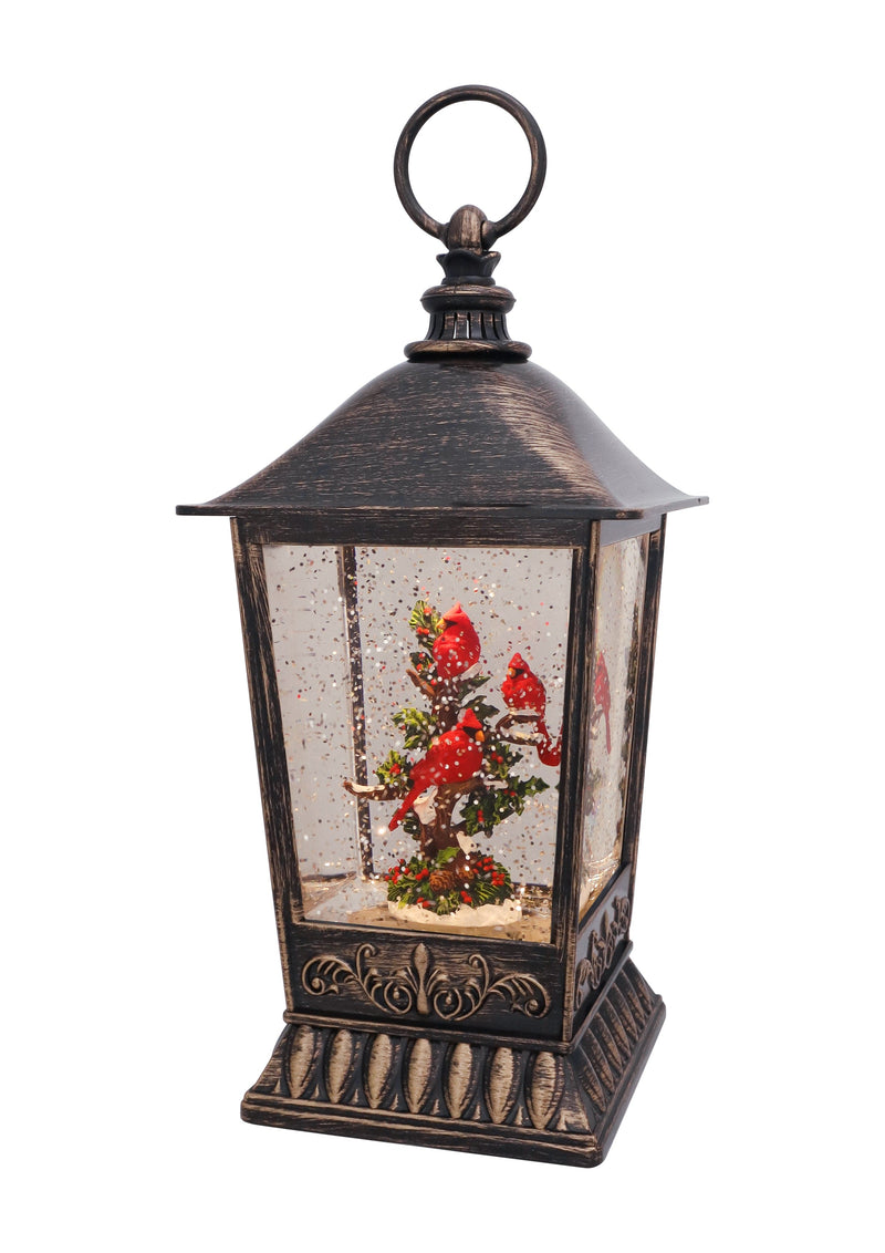 Snowbranch Cardinals Glitter Lantern 11"