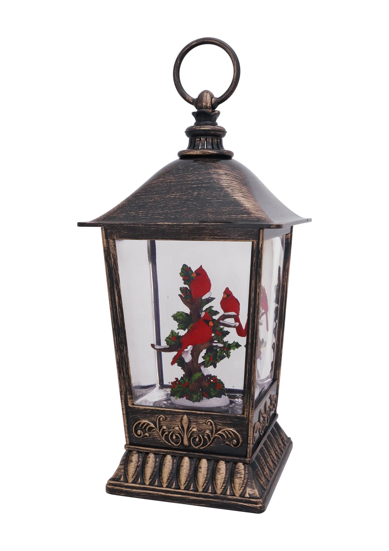 Snowbranch Cardinals Glitter Lantern 11"