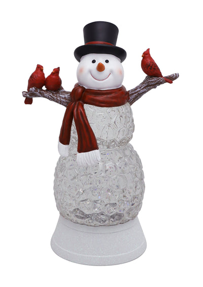 Glitter Snowman with Cardinal 11"