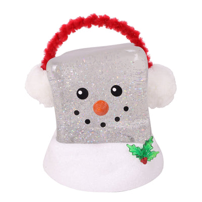 Ice Cube Glitter Snowman Face  6.75"