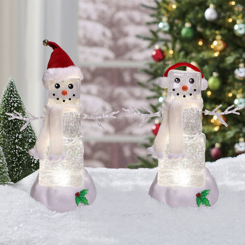 Festive Ice Cube Glitter Snowman 10"