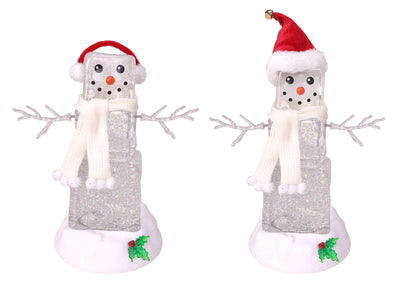 Festive Ice Cube Glitter Snowman 10"