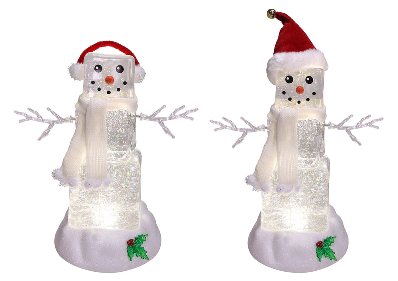 Festive Ice Cube Glitter Snowman 10"