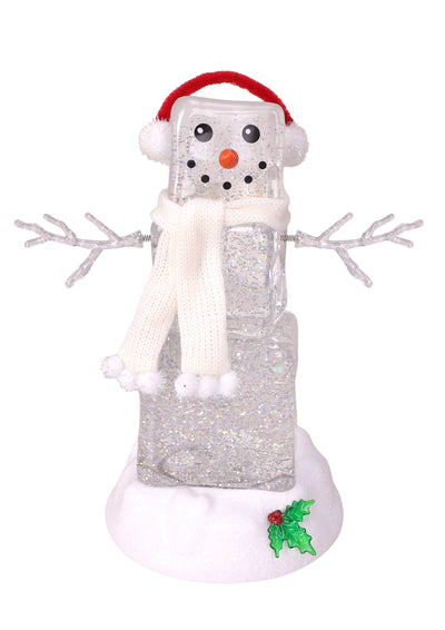 Festive Ice Cube Glitter Snowman 10"