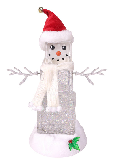 Festive Ice Cube Glitter Snowman 10"