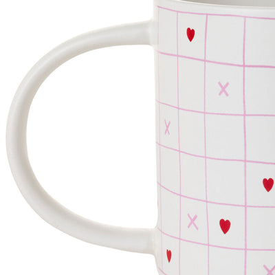 Love Grid Pattern Mug, 16 oz.