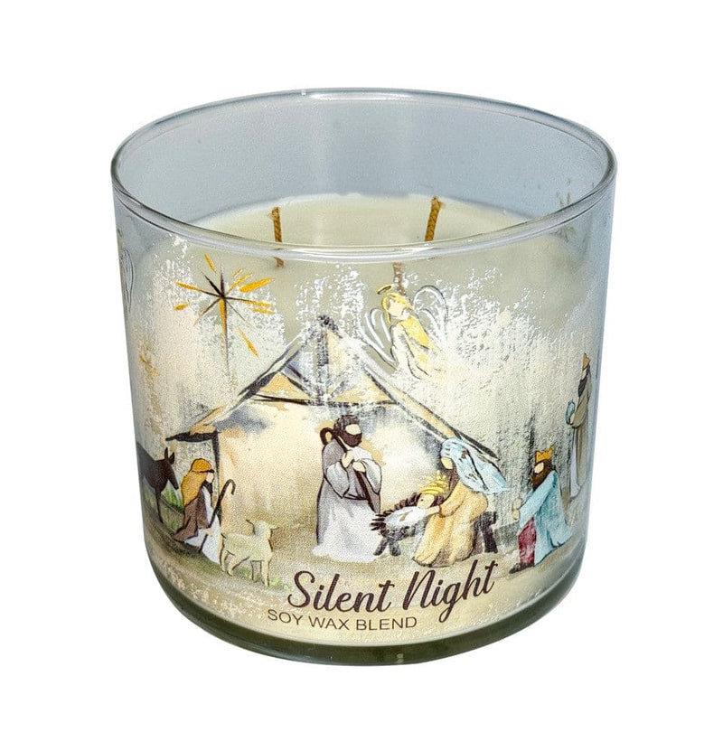 Silent Night Printed Glass Candle 14oz