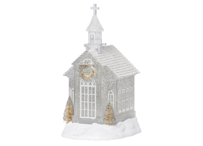 Castleton LED Glitter Church 10.625"