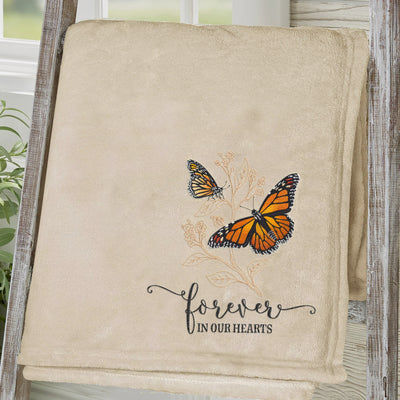 Embroidered Monarch Butterfly Bereavement Blanket