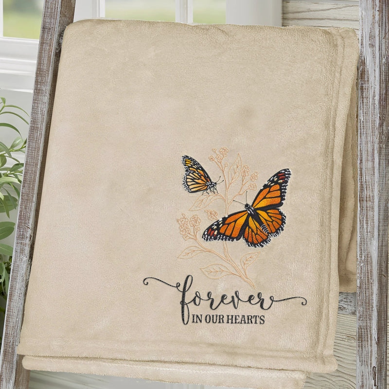 Embroidered Monarch Butterfly Bereavement Blanket