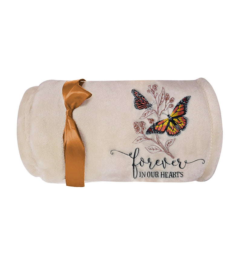 Embroidered Monarch Butterfly Bereavement Blanket