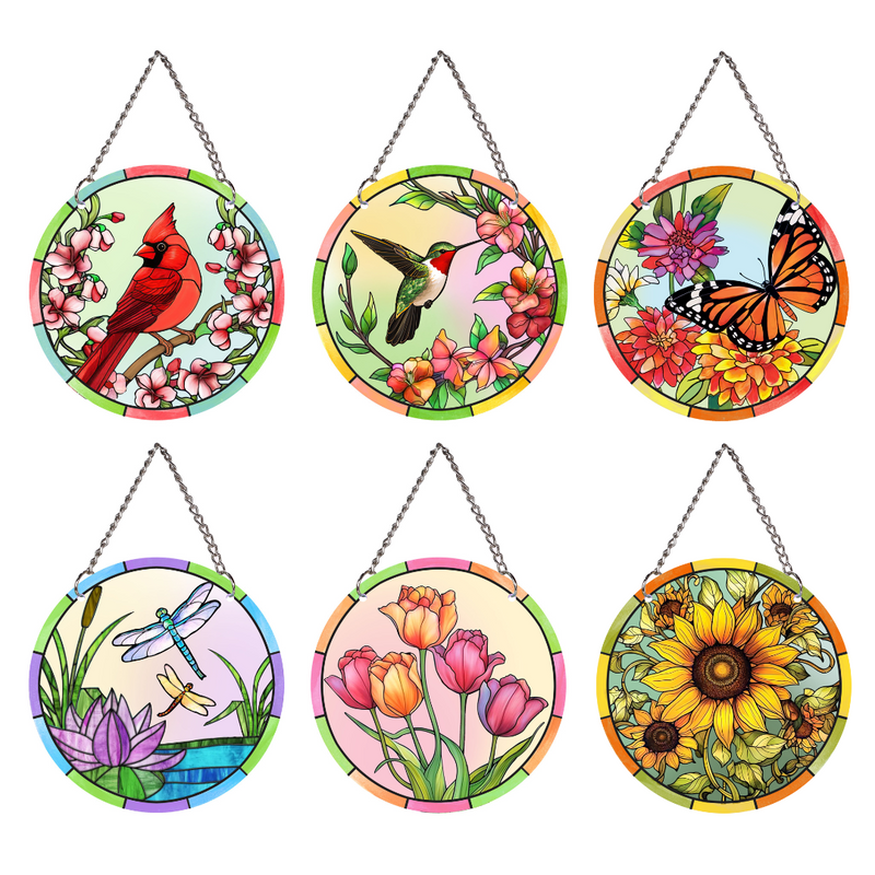 Stain Glass Springtime Suncatcher 5"