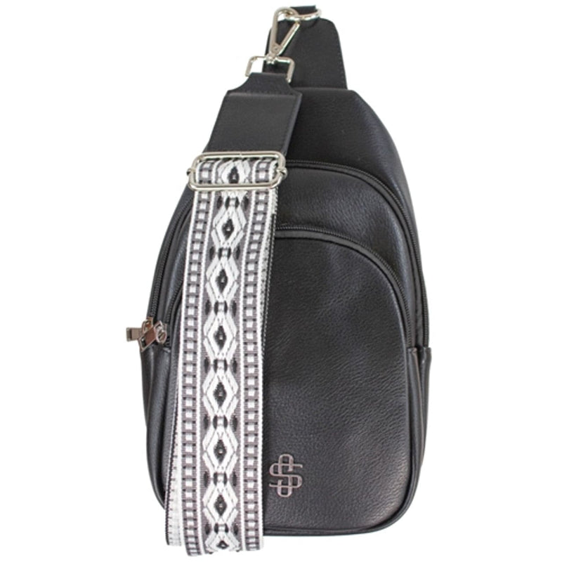 Leather Sling Bag - Black