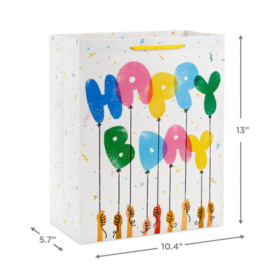 13" Playful Balloons Large Birthday Gift Bag