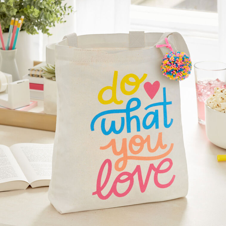 10.5" Do What You Love Square Fabric Gift Bag