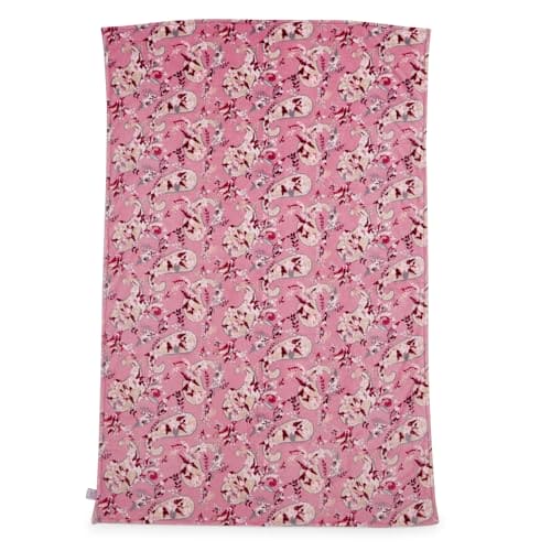 Plush Throw Blanket - Botanical Paisley Pink