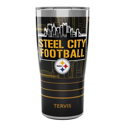 Pittsburgh Steelers 20oz. Steel City Football Slider Lid Stainless Steel Tumbler