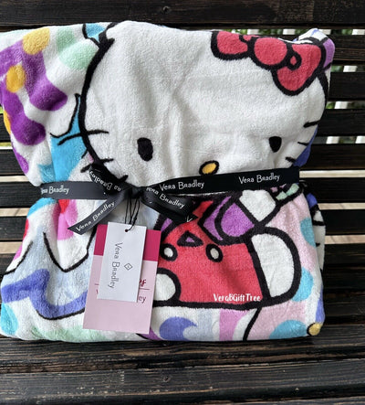 Hello Kitty Plush Throw Blanket -  Hello Kitty Paisley