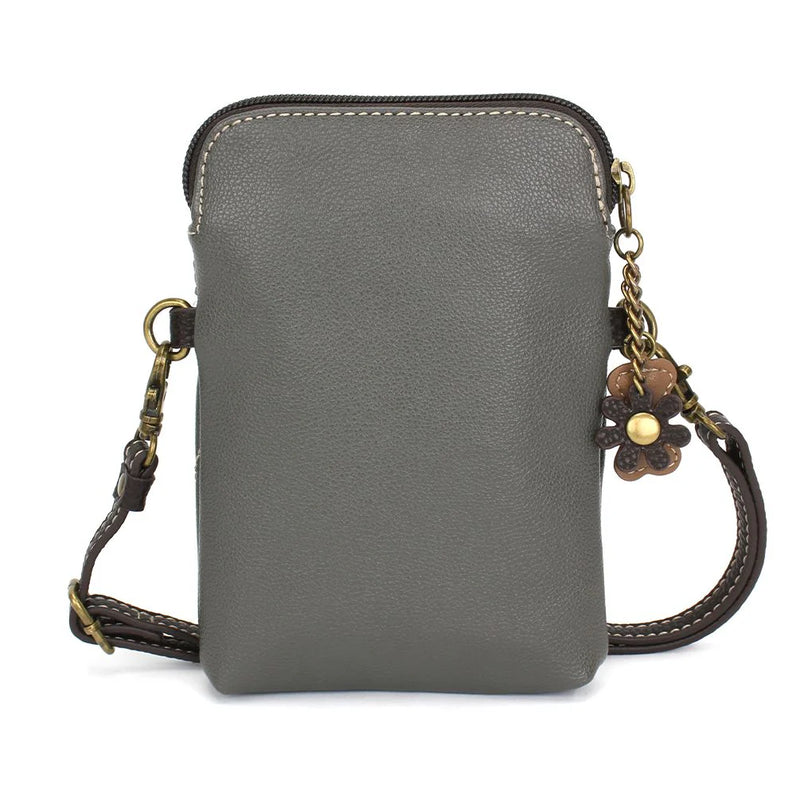 Cell Phone Crossbody- Gray Paw Print