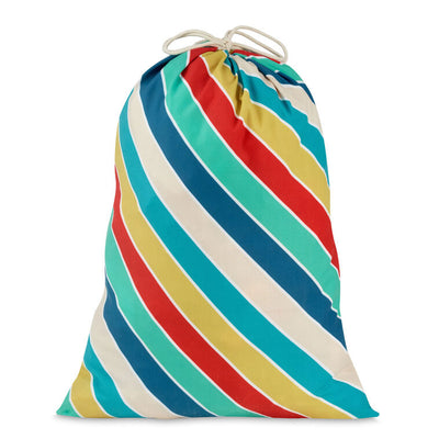 28" Bold Diagonal Stripes Birthday Canvas Gift Sack With Gift Tag