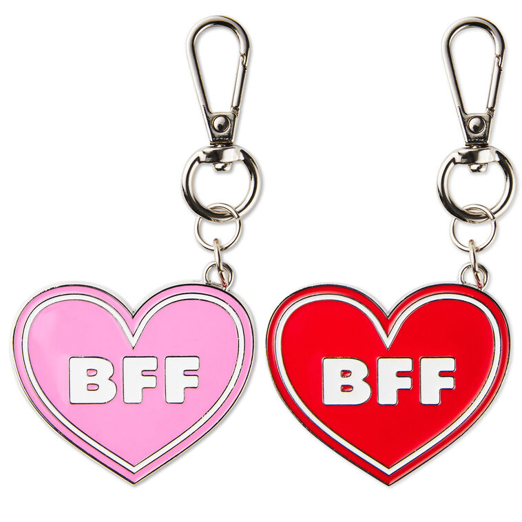 Conversation Hearts Red and Pink Backpack Clips, Set of 2